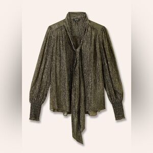 ME+EM Metallic Pussybow Blouse + Cami PTP 25”